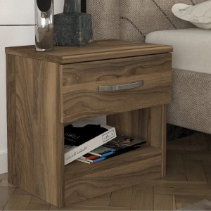 Κομοδίνο Lube χρώμα καρυδί 40x28,2x40εκ.