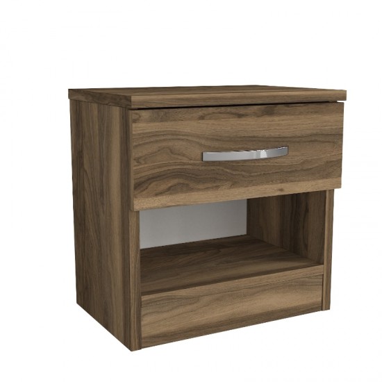 Κομοδίνο Lube χρώμα καρυδί 40x28,2x40εκ.