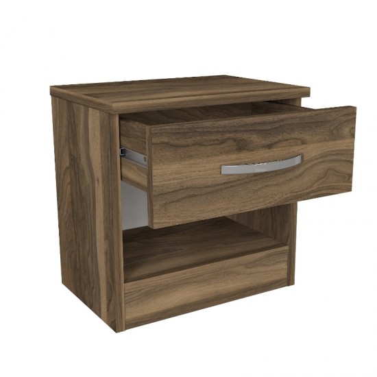 Κομοδίνο Lube χρώμα καρυδί 40x28,2x40εκ.