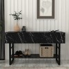 Κονσόλα Aron  χρώμα μαύρο εφέ μαρμάρου 138,8x41x75,7εκ.