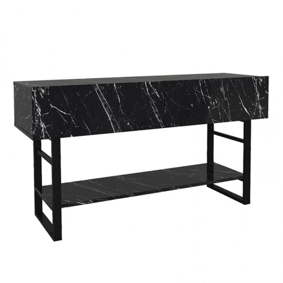 Κονσόλα Aron  χρώμα μαύρο εφέ μαρμάρου 138,8x41x75,7εκ.