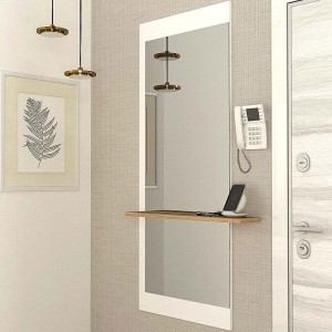 Καθρέπτης τοίχου Piyar από μελαμίνη χρώμα λευκό 60x14,6x150εκ.