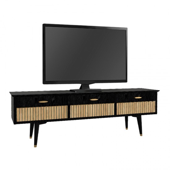 Έπιπλο τηλεόρασης Bolea  χρώμα modern black 150x35x49,7 εκ.