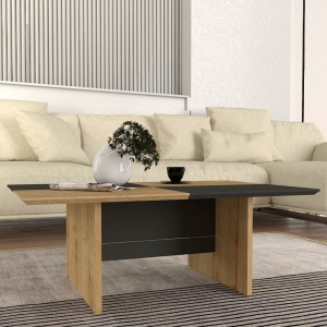 Τραπεζάκι σαλονιού Venita χρώμα sapphire oak - ανθρακί 90x60x33,8εκ.