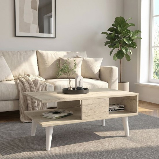 Τραπεζάκι σαλονιού Andros χρώμα travertine 90x54x39,6εκ. Τραπεζάκι σαλονιού Andros χρώμα travertine 90x54x39,6εκ.