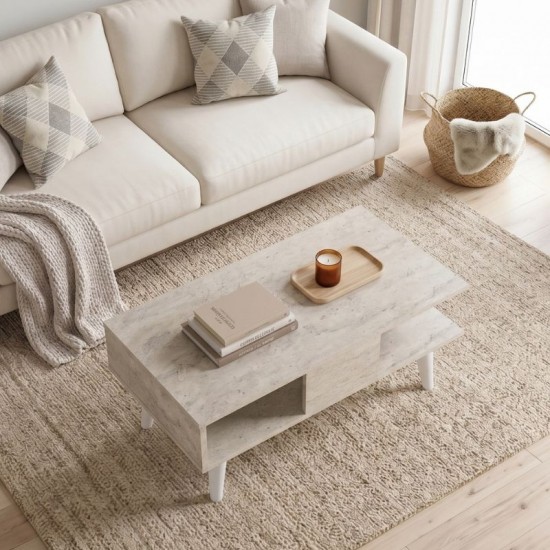 Τραπεζάκι σαλονιού Andros χρώμα travertine 90x54x39,6εκ. Τραπεζάκι σαλονιού Andros χρώμα travertine 90x54x39,6εκ.