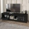 Έπιπλο τηλεόρασης Davin χρώμα μαύρο - μαύρο εφέ μαρμάρου 180x40x47εκ.
