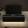 Έπιπλο τηλεόρασης επιτοίχιο Morel με LED χρώμα μαύρο 140x41,8x40εκ.