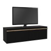 Έπιπλο τηλεόρασης επιτοίχιο Morel με LED χρώμα μαύρο 140x41,8x40εκ.