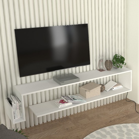 Έπιπλο τηλεόρασης επιτοίχιο Regnar χρώμα λευκό