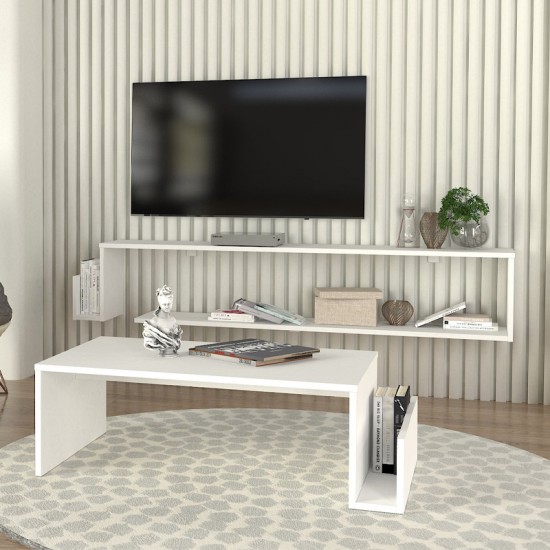 Έπιπλο τηλεόρασης επιτοίχιο Regnar χρώμα λευκό