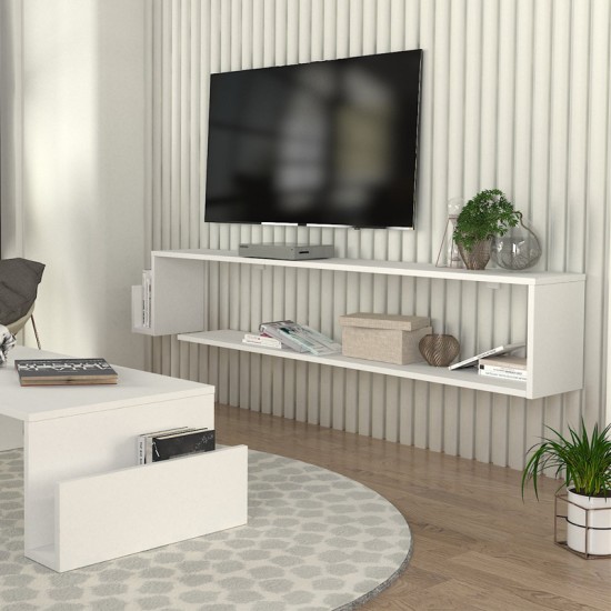 Έπιπλο τηλεόρασης επιτοίχιο Regnar χρώμα λευκό