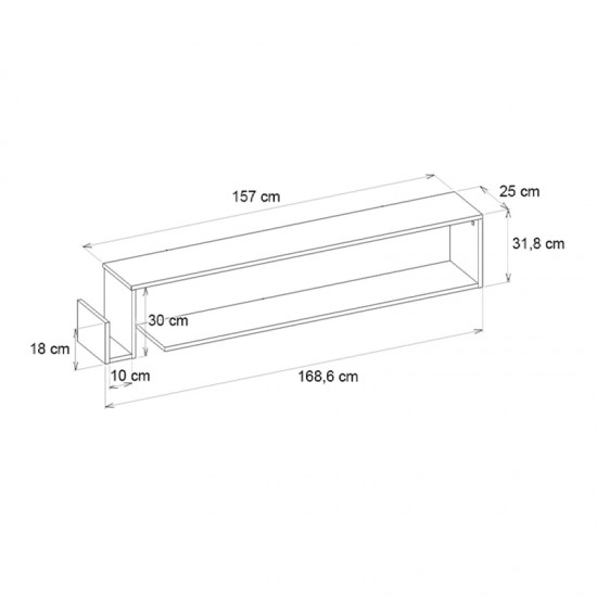 Έπιπλο τηλεόρασης επιτοίχιο Regnar χρώμα λευκό