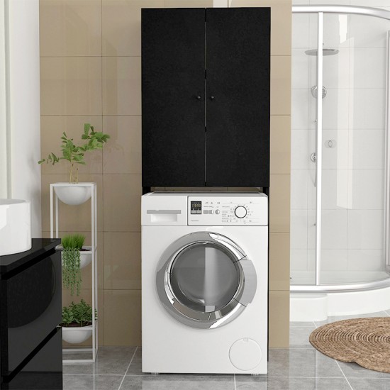 Έπιπλο πλυντηρίου Romme χρώμα μαύρο 65x27,1x180εκ.