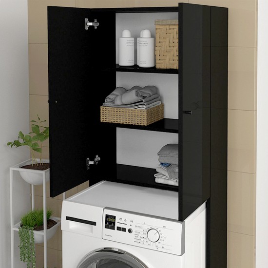 Έπιπλο πλυντηρίου Romme χρώμα μαύρο 65x27,1x180εκ.