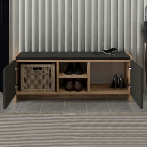 Παπουτσοθήκη Verly χρώμα sapphire oak - ανθρακί 110x33,2x43εκ.