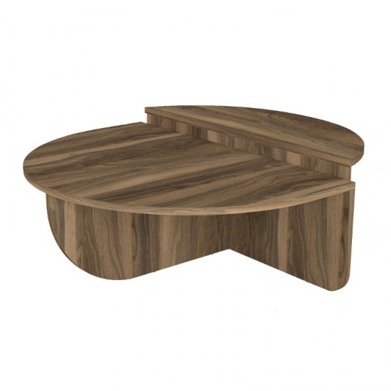 Τραπεζάκι σαλονιού Nilvia χρώμα καρυδί Ø85x35εκ.