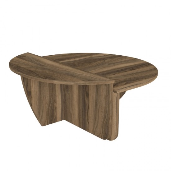 Τραπεζάκι σαλονιού Nilvia χρώμα καρυδί Ø85x35εκ.