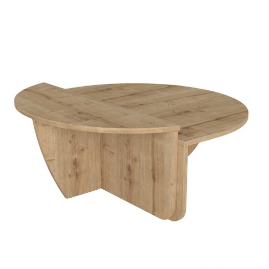 Τραπεζάκι σαλονιού Nilvia χρώμα sapphire oak Ø85x35εκ.