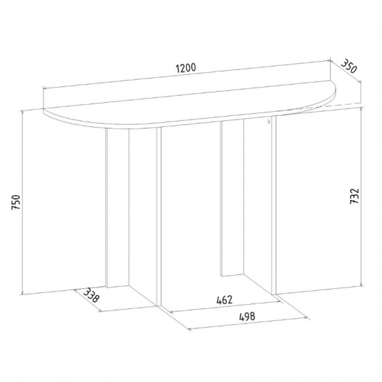 Κονσόλα Cortado χρώμα καρυδί 120x35x75εκ.