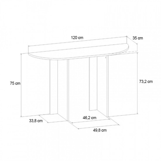 Κονσόλα Cortado χρώμα sapphire oak 120x35x75εκ.