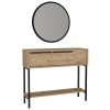Κονσόλα με καθρέπτη Suzy χρώμα sepet oak 90x29,6x76εκ.