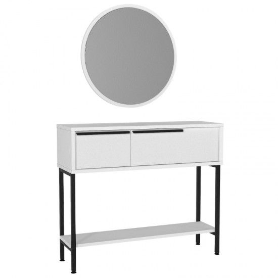 Κονσόλα με καθρέπτη Suzy χρώμα λευκό 90x29,6x76εκ.