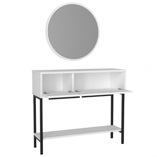 Κονσόλα με καθρέπτη Suzy χρώμα λευκό 90x29,6x76εκ.