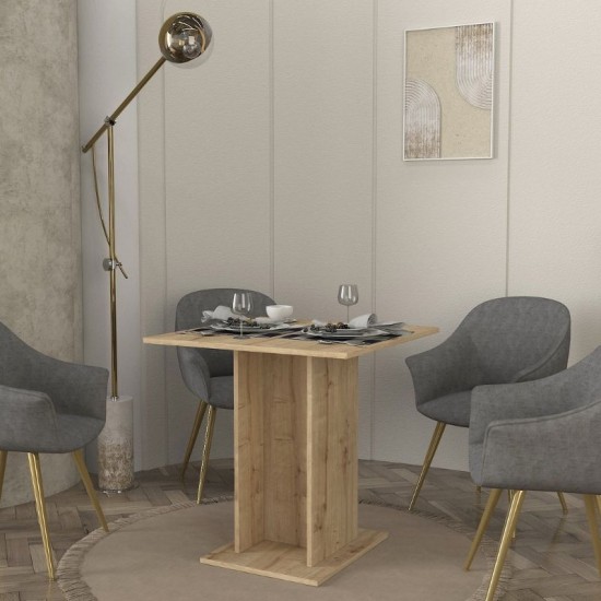 Τραπέζι Allos χρώμα sapphire oak 75x75x77εκ.