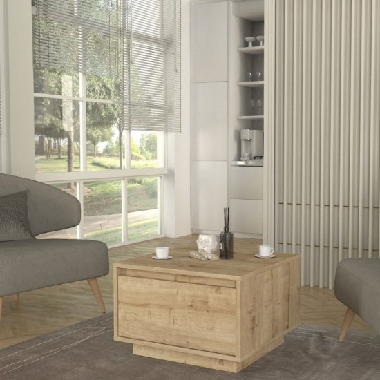 Τραπεζάκι σαλονιού Pura χρώμα sapphire oak 60x60x40εκ.