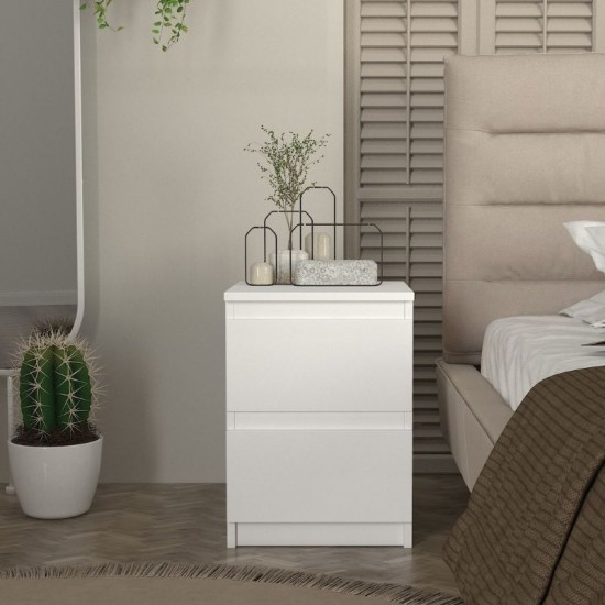 Κομοδίνο Breve χρώμα λευκό 39,8x41,8x55εκ.