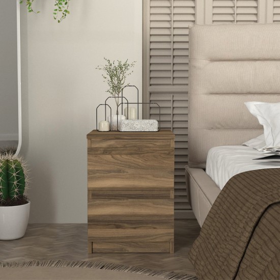 Κομοδίνο Breve χρώμα καρυδί 39,8x41,8x55εκ.