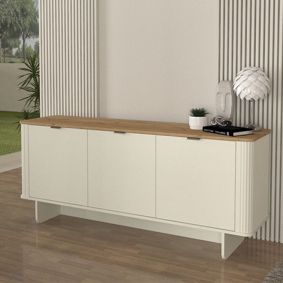 Μπουφές Bohema χρώμα ivory - sepet oak 180x47x76,6εκ.