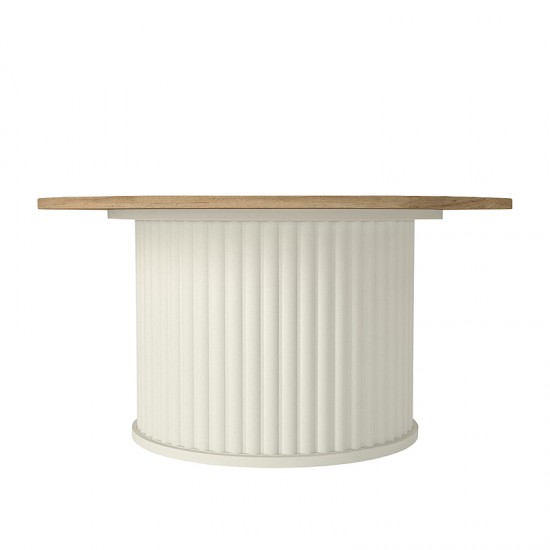 Τραπεζάκι σαλονιού Bohema χρώμα ivory - sepet oak Ø85x43,2εκ.