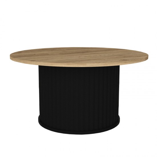 Τραπεζάκι σαλονιού Bohema χρώμα μαύρο - sepet oak Ø85x43,2εκ.