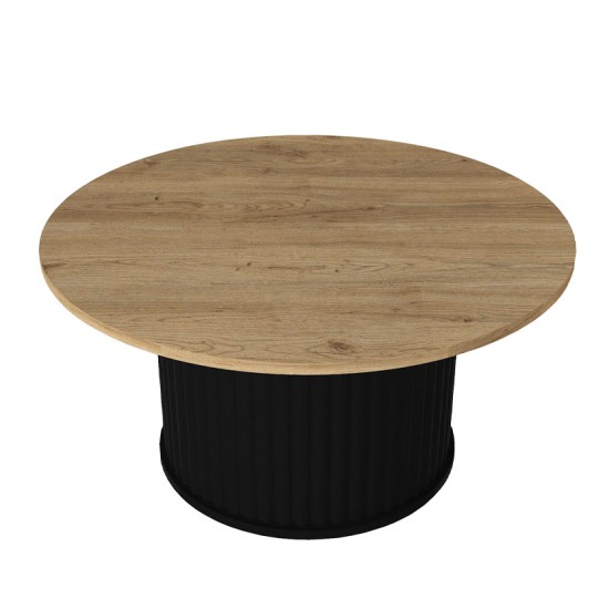 Τραπεζάκι σαλονιού Bohema χρώμα μαύρο - sepet oak Ø85x43,2εκ.