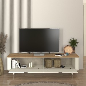 Έπιπλο τηλεόρασης Bohema χρώμα ivory - sepet oak 180x47x45,6εκ.