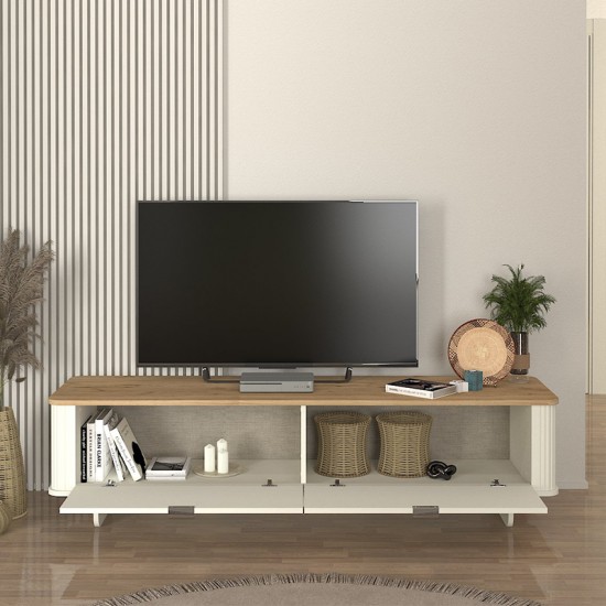 Έπιπλο τηλεόρασης Bohema χρώμα ivory - sepet oak 180x47x45,6εκ.