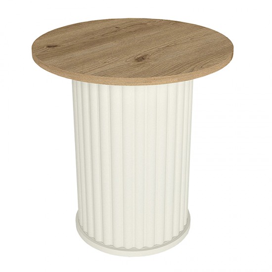 Τραπεζάκι βοηθητικό Bohema χρώμα ivory - sepet oak Ø50x53,2εκ.