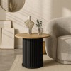 Τραπεζάκι βοηθητικό Bohema χρώμα μαύρο - sepet oak Ø50x53,2εκ.