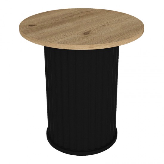Τραπεζάκι βοηθητικό Bohema χρώμα μαύρο - sepet oak Ø50x53,2εκ.