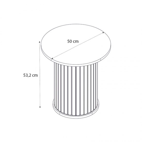 Τραπεζάκι βοηθητικό Bohema χρώμα μαύρο - sepet oak Ø50x53,2εκ.
