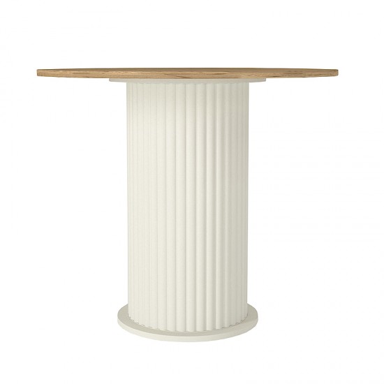 Τραπέζι Bohema χρώμα ivory - sepet oak Ø90x77,7εκ.