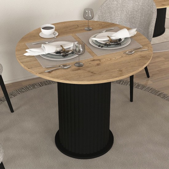 Τραπέζι Bohema \χρώμα μαύρο - sepet oak Ø90x77,7εκ.