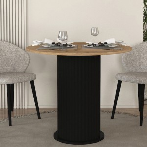 Τραπέζι Bohema \χρώμα μαύρο - sepet oak Ø90x77,7εκ.