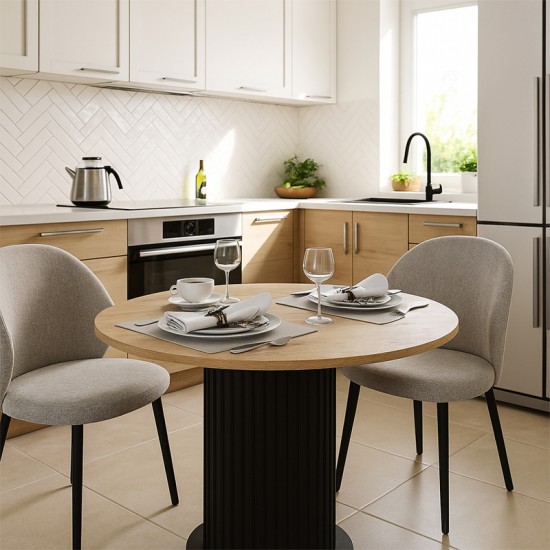 Τραπέζι Bohema \χρώμα μαύρο - sepet oak Ø90x77,7εκ.