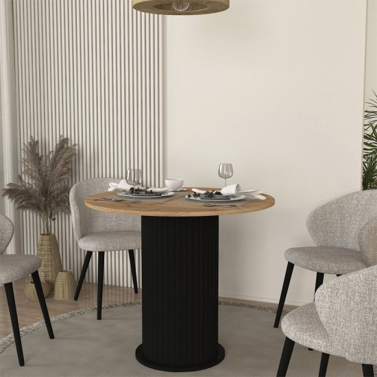Τραπέζι Bohema \χρώμα μαύρο - sepet oak Ø90x77,7εκ.