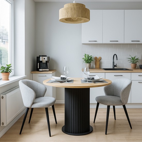 Τραπέζι Bohema \χρώμα μαύρο - sepet oak Ø90x77,7εκ.