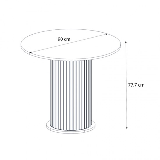 Τραπέζι Bohema \χρώμα μαύρο - sepet oak Ø90x77,7εκ.