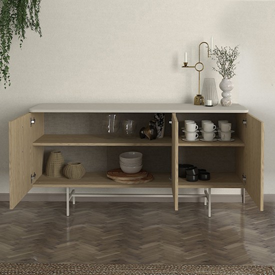 Μπουφές Rebel χρώμα rota oak - sandstone 150x45x76,5εκ.
